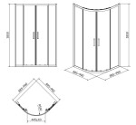CERSANIT - SET B162 čtvrtkruhový sprchový kou BASIC 90x185, transparent + vanička TAKO 90x16 S601-118