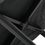 Židle jídelní, tmavě šedá látka, černý kov