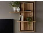Nástěnný panel s policemi Flores, dub gustavson/antracit