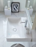 DURAVIT - DuraSquare Umyvadlo 600x470 mm, bez přepadu, s otvorem pro baterii, DuraCeram, bílá 2353600041