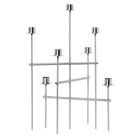 Ferm Living Svícen Elysia Brushed Stainless Steel, stříbrná barva, kov