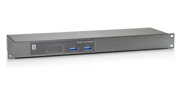 LevelOne PoE+ switch 16x FE 19" / Switch / 16-port / 16x PoE+ / 120 W / kovové provedení (FEP-1601W120)