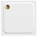 REA/S - Sprchová akrylová vanička Belmond White 80x80 Krytka kartáčované zlato KPL-14370