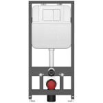 CERANO - Kompletní WC set Basic/Cesso - bílá lesklá - WC tlačítko Maxio/Bílá - závěsné - předstěnová instalace - 49x36 CER-8050BD85988