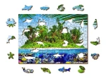 WOODEN CITY Dřevěné puzzle Exotický ostrov pokladů 2v1