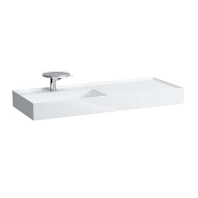 Laufen - Kartell Umyvadlo 120x46 cm, s 1 otvorem pro baterii, SaphirKeramik, s LCC, bílá H8133324001111