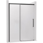 CERANO - Sprchové posuvné dveře Lantono - levá - 8 mm - Soft-Close - černá matná, mléčné sklo - 140x195 CER-662620