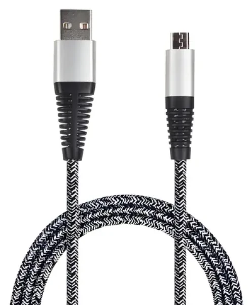 2GO USB-A - Micro-USB 1 m stříbrná / Datový a nabíjecí kabel / Nylon (795951)