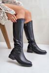 Zazoo 70140 Kožené dámské kozačky nad kolena zateplené černé 36