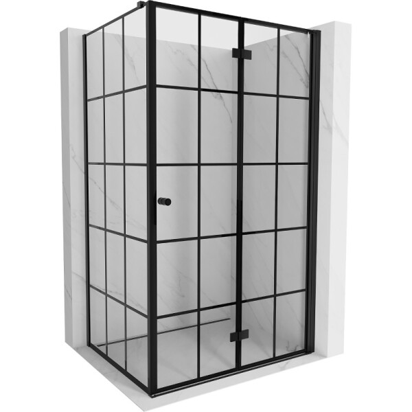 MEXEN/S - Mist-F sprchový kout skládací dveře pravá 75 x 70, černá kratka, černá 8A6T-075-070-70-77-P