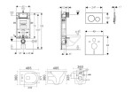 GEBERIT - Kombifix Set předstěnové instalace, klozetu Gaia a sedátka softclose, tlačítko Sigma20, bílá/chrom SANI15CA3114