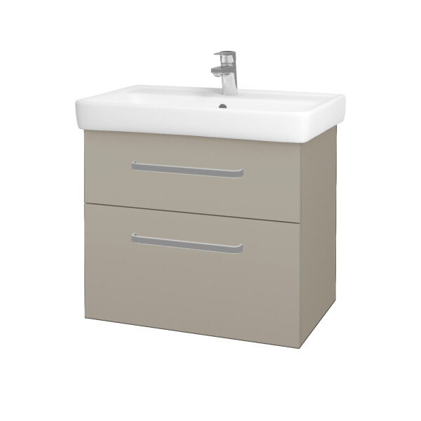 Dřevojas - Umyvadlová skříňka Q MAX SZZ2 70 - L04 Béžová vysoký lesk / Úchytka T01 / L04 Béžová vysoký lesk 115456A