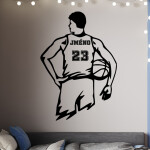 Samolepka Velký basketbalista se jménem Barva: žlutá, Velikost: 60 x 42 cm