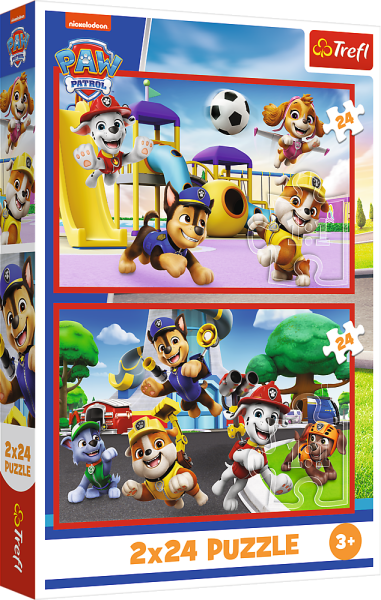 Puzzle Tlapková patrola: Zábavný psí den 2x24 dílků