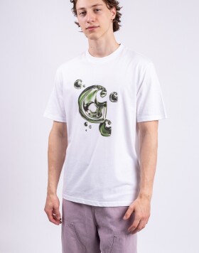 Tričko Carhartt WIP S/S Solar Chrome C-Logo T-Shirt White