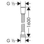 HANSGROHE - Hadice Sprchová hadice 160 cm, chrom 28266000