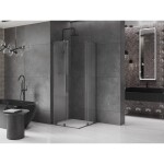MEXEN/S - Velar L Duo sprchový kout, posuvné dveře 100 x 100, transparent, grafit metal 871-100-100-02-03-95