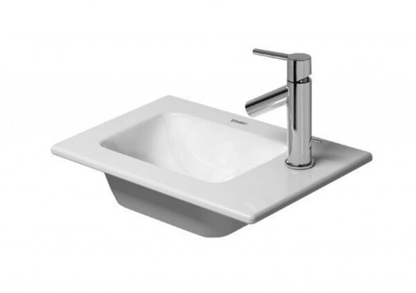 DURAVIT - ME by Starck Nábytkové umývátko 43x30 cm, 1 otvor pro baterii, s WonderGliss, matná bílá 07234332411