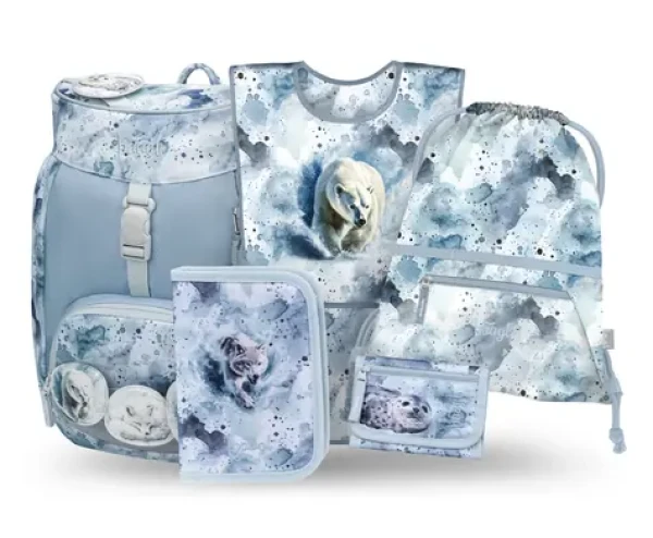BAAGL SET 5 Airy Polar: batoh, penál, sáček, zástěra, peněženka GRS (A-36016)