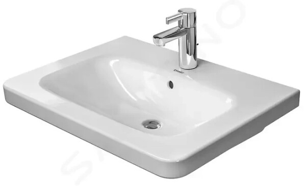 DURAVIT - DuraStyle Umyvadlo 650x480 mm, s přepadem, s otvorem pro baterii, WonderGliss, bílá 23206500001