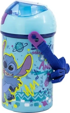 STOR Láhev na pití s popruhem Stitch 450 ml / Láhev na pití / Popruh / Bez BPA (75069)