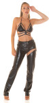 Sexy Koucla Wetlook Crop Top Festival Rave Style barva black velikost Einheitsgroesse