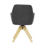 Židle jídelní s područkami, černá látka, nohy z jasanu, otočná P90°+ L 90° s vratným mechanismem - funkce reset