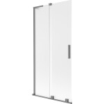 MEXEN/S - Velar L dvoukřídlá posuvná vanová zástěna 90 x 150, dekor, grafit metal 896-090-003-31-95