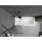 MEXEN/S - Next vanová zástěna FIX 60 x 150, proužky, grafit metal 895-060-000-00-09-95