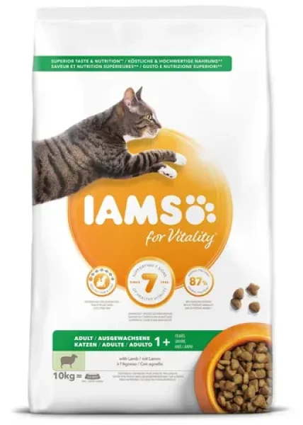 IAMS Cat Adult jehněčí 10 kg / Granule pro kočky / pro dospělé kočky a seniory (1753-127200)