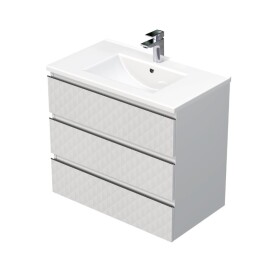 Koupelnová skříňka s umyvadlem SAT Cube Way 80x71x46 cm bílá mat CUBE3D803ZBMOD CUBE3D803ZBMOD