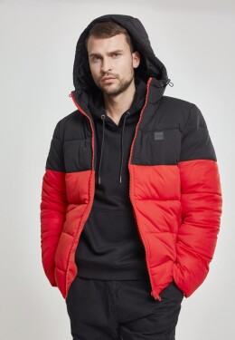 Pánská zimní bunda kapucí černá/červená