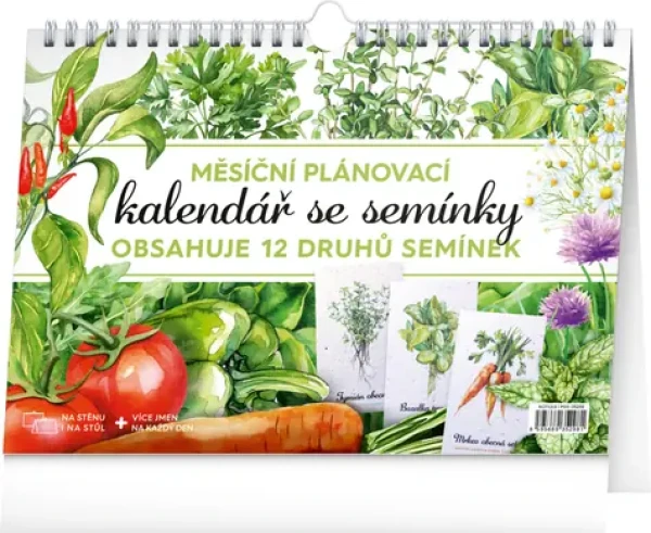 NOTIQUE Měsíční plánovací kalendář se semínky 2026 / 30 x 21 cm (PGS-35776)