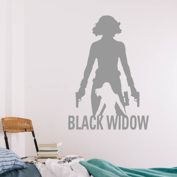 Samolepka Black Widow silueta Barva: šedá, Velikost: 100 x 70 cm