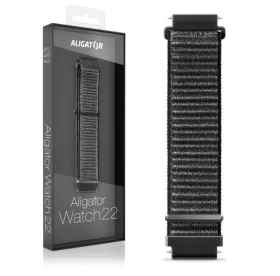 Aligator Řemínek nylonový 22mm / černý (22AW0015)