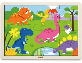 VIGA Dřevěné puzzle Dinosauři