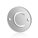 Mezidíl z titanové oceli - placička s písmenem A - Z - 12 x 12 x 0,8 mm - 1 ks Písmena: N
