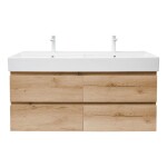 Koupelnová skříňka s umyvadlem SAT B-Way 119x50x45 cm dub mat BWAY2120OAKU2BB BWAY2120OAKU2BB