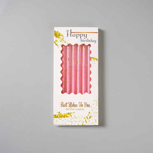 Dortové svíčky růžová se zlatem 6ks