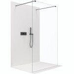 CERANO Sprchová zástěna Walk-in Onyx Duo L/P - 10 mm - hranatá vzpěra - černá matná, transparentní sklo - 160x200 cm
