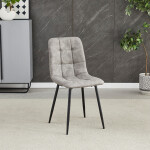 Židle jídelní, šedá látka cowboy, nohy černý kov