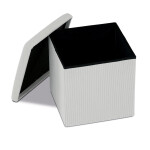 Taburet s úložným prostorem, krémová manšestrová látka