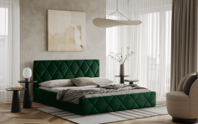 FRONTI Postel LUKA 160x200 zelená s úložným prostorem