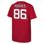 Outerstuff Dětské tričko Jack Hughes #86 New Jersey Devils NHL Flat Name & Number Short Sleeve Cotton Velikost: Dětské XL (170 – 176)