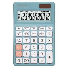 SENCOR SEC 381 TAX modrá / Stolní kalkulačka / dvanáctimístná (8590669389766)