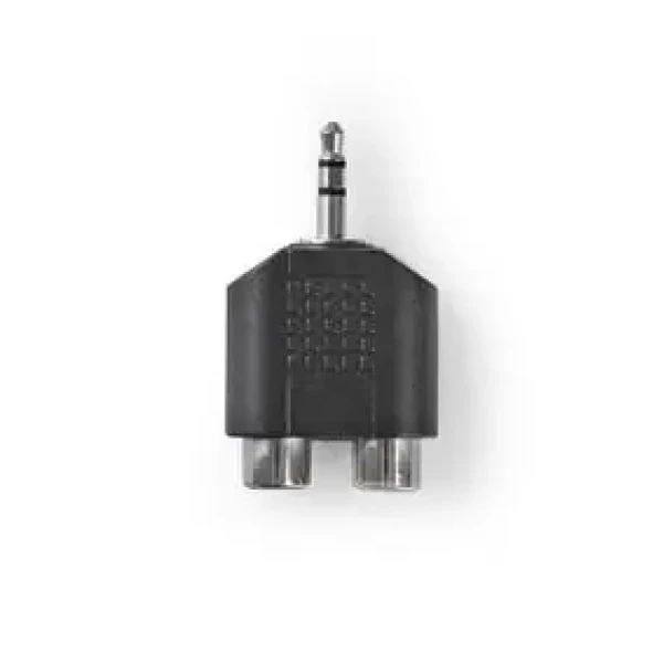 Nedis Stereo audio adaptér jack 3.5 mm (M) - 2x RCA (F) černá / poniklované (CAGB22940BK)