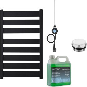 CERANO Koupelnový elektrický radiátorový set Marco - WIFI - 600W - černá matná - 920x550 mm
