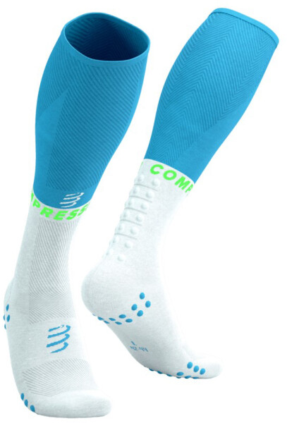 Kompresní podkolenky Compressport Full Socks Oxygen - Norse Blue/Neon Green Velikost: EU 42-44