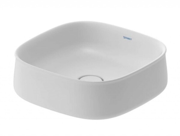 DURAVIT - Zencha Umyvadlo na desku 42x42 cm, bez přepadu, DuraCeram, WonderGliss, matná bílá 23734232791