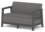 KETER SCANDI LINEA 2 SEATER SOFA - Mountain Grey/Grafit